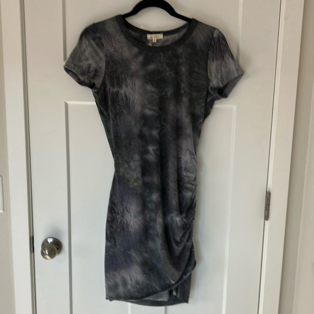 La Miel grey/purple tie dye tshirt dress S